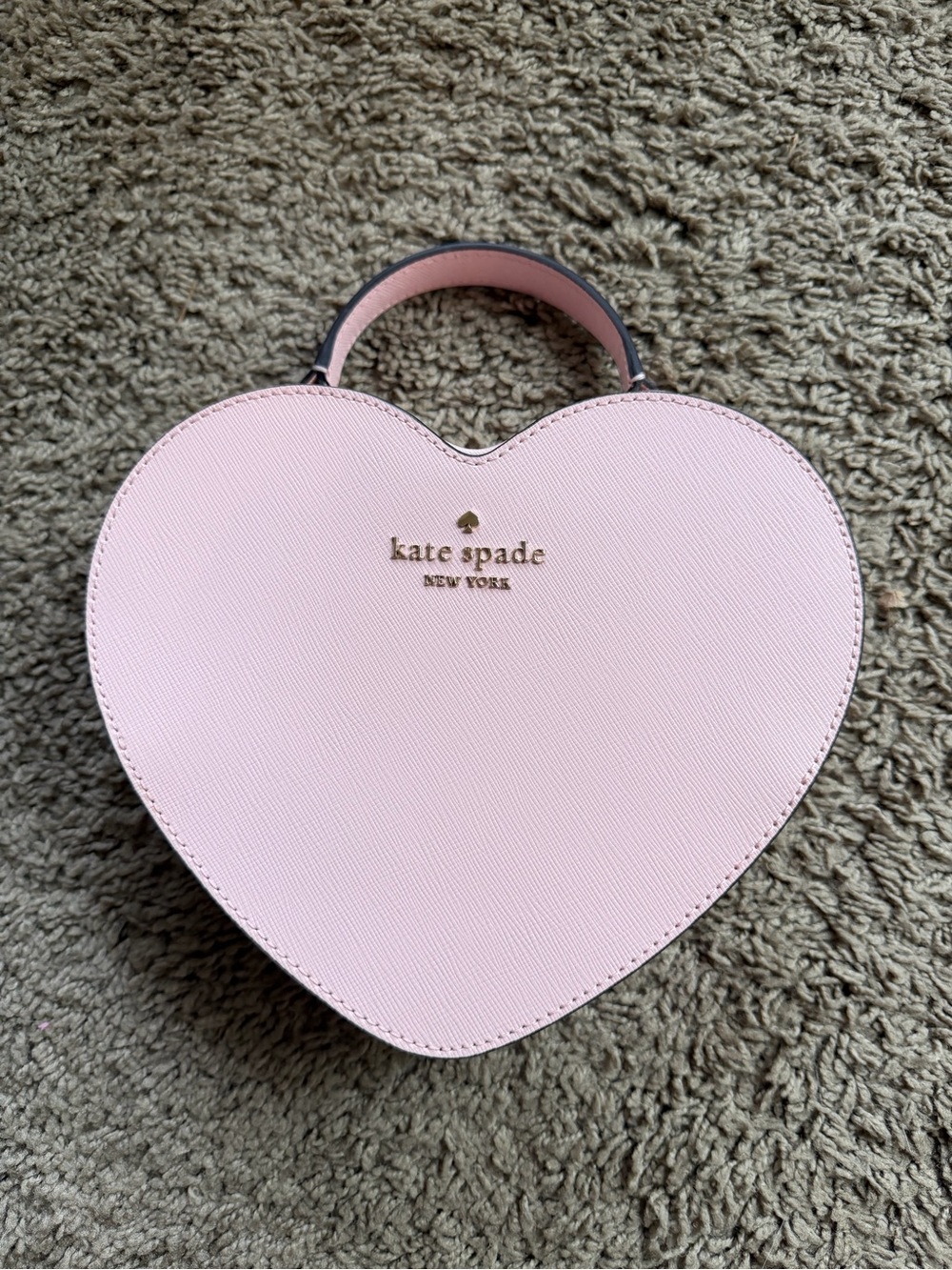 kate spade light pink heart-shaped mini top-handle bag